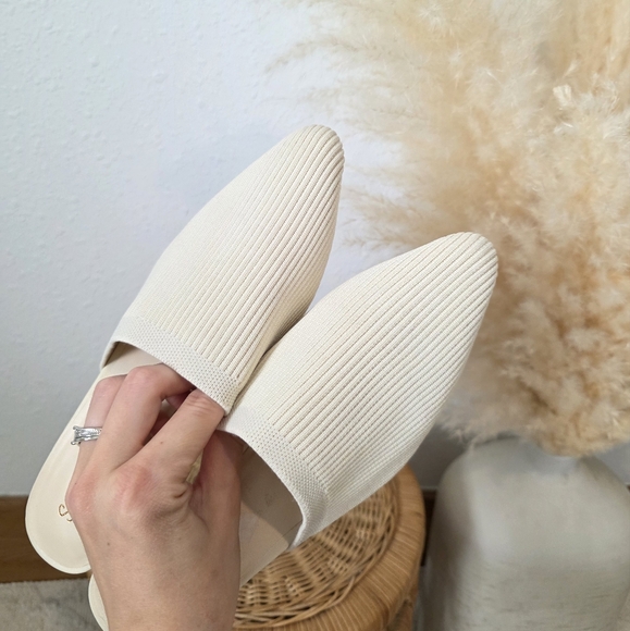 Splendid Cream Ribbed Slip On Heeled Mules 6.5 - Picture 5 of 8